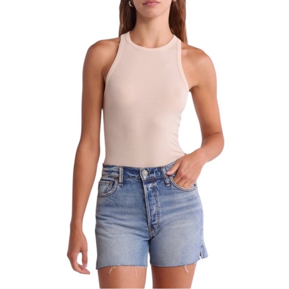 AG Jeans Orso Tank Slim Fit Ribbed Racerback Pink Size Medium NWT